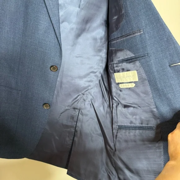 Suit Supply Havana REDA Pure Wool Single Breasted Two Button Blazer navy size 38